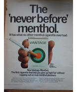 Vintage Vantage Menthol Cigarette In Hand Print Magazine Advertisement 1971 - $8.18 CAD