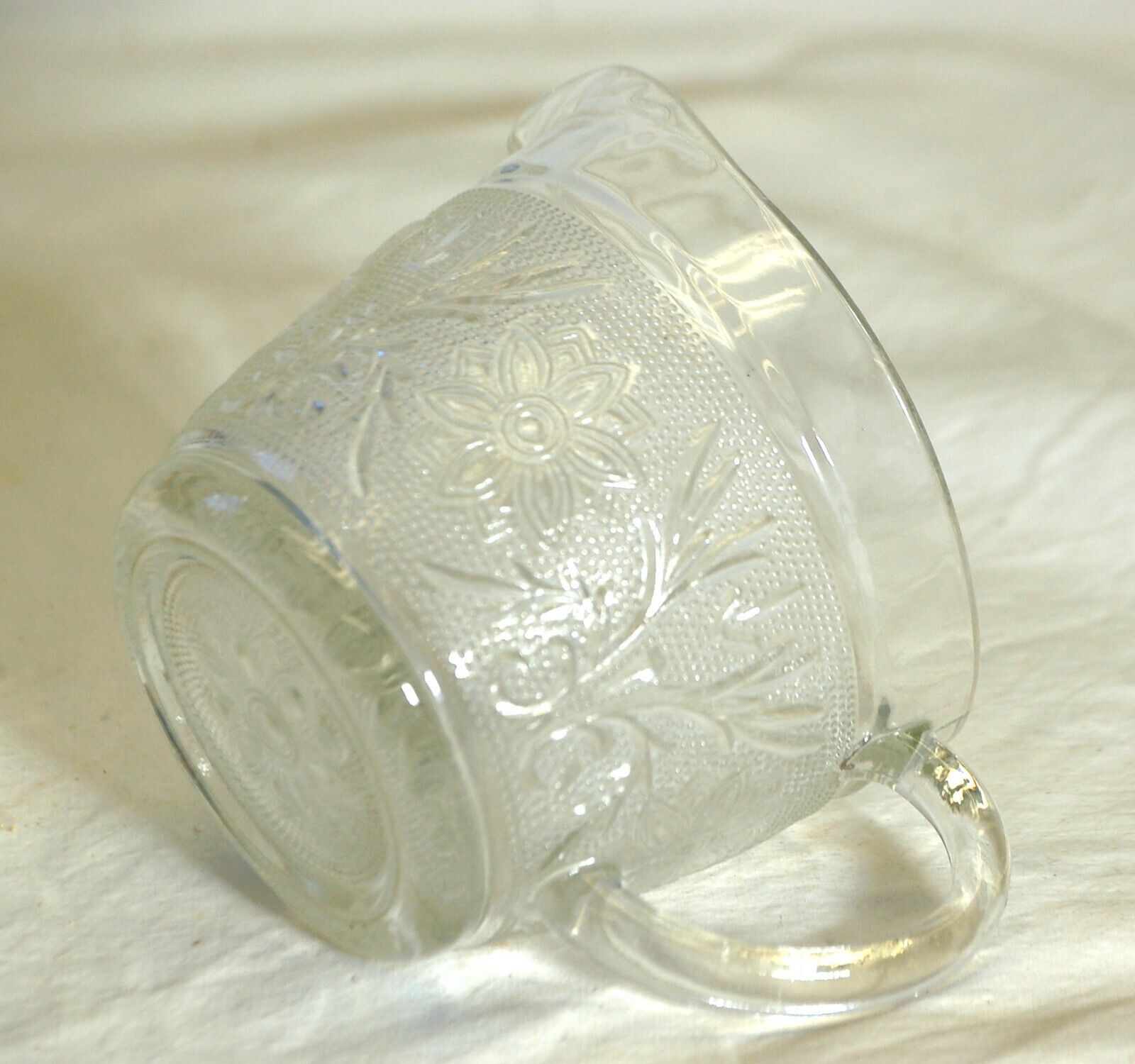 Sandwich Clear Glass Milk Creamer Anchor Hocking - $16.82