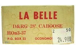 Vintage HO/HOn3 Scale La Belle D&amp;RG Denver/Rio 28&#39; Wood Caboose Kit Unus... - £23.97 GBP