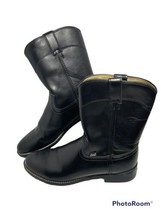 Justin Men’s Basics Deep Jet Black Roper Boots JB3000 Mens Size 9D Cowboy - £33.59 GBP