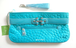 Vera Bradley Bistro Clutch Turquoise Nylon and Patent Leather NWT - £27.53 GBP