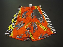 Hurley boy&#39;s youth 6 shorts active zebra torch orange surf skate NEW 141... - £10.25 GBP