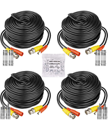 4 Pack 100Ft BNC Video Power Cable, Security Camera Wire Cord Extension ... - £37.48 GBP