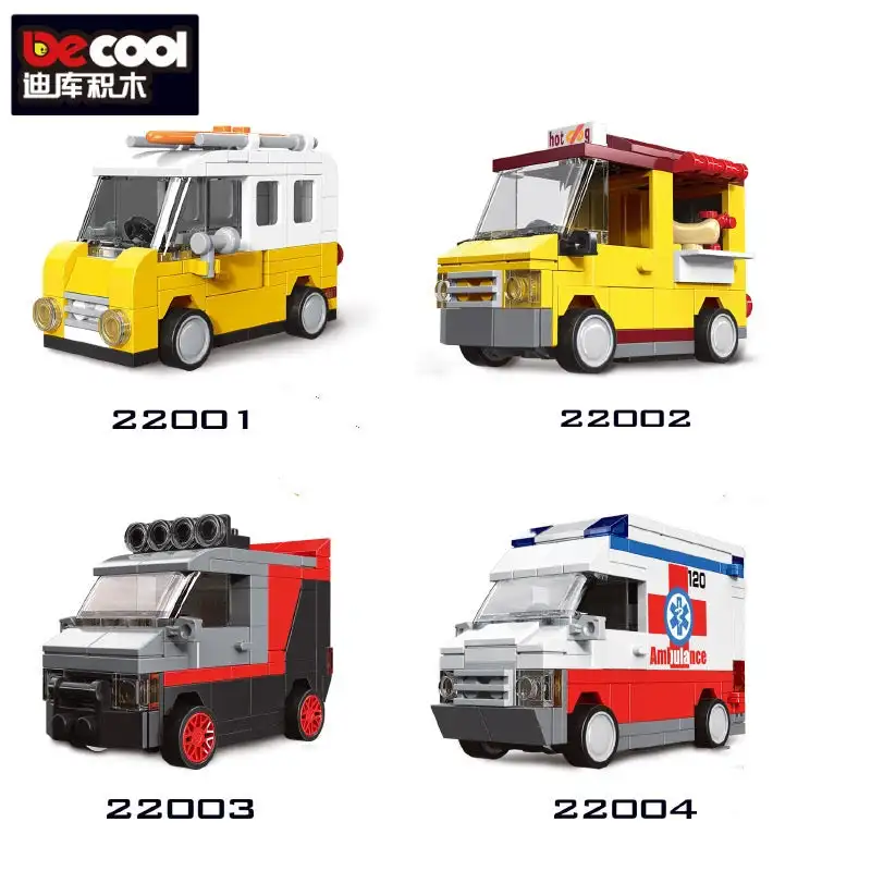 4pcs/set MINI Blocks Kids Building Toys Truck Car Model Puzzle Boys DIY Bricks - £23.70 GBP+
