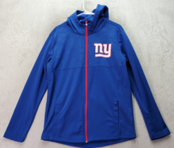 NFL New York Giants Fanatics Jacket Football Unisex Medium Blue Hooded F... - £21.71 GBP
