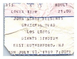 Grateful Dead Konzert Ticket Stumpf Juli 10 1989 Giants Stadium Neu Jersey - £39.46 GBP