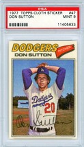 1977 Topps Cloth Stickers Don Sutton #47 PSA 9 P1267 - £43.61 GBP