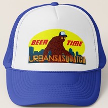 Urban Sasquatch BEER TIMEl Trucker Hat - Royal Blue - £15.14 GBP