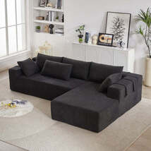 Modern Chenille Upholstered Sectional Sofa Couch Set,Modular 108 L Shape... - $629.00