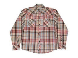 True Religion Rocky Plaid Western Pearl Snap Red Cowboy Long Sleeve Shir... - £33.62 GBP