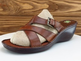 earth origins Size 10 Sandal Slide Brown Leather Women M Erica - £17.38 GBP