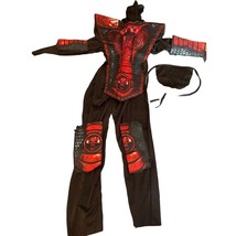 Ninja Black &amp; Red Costume Kids Halloween Cosplay Med 8-10 - $8.90