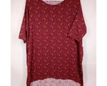 NWT Lularoe Irma Tunic Red With Yellow &amp; Blue Floral Designs Size Small - £12.29 GBP