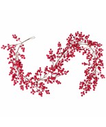 5.58Ft Red Berry Christmas Garland, Flexible Artificial Berry Garland Fo... - £26.85 GBP