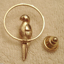 Avon Pretty Parrot Scatter Pin Gold Plated Lapel Brooch Tack Pinback ✿ VTG 1980s - £15.43 GBP
