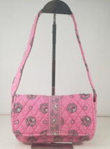 Vera Bradley Flamago Pink Small Flap Front Purse Shoulder Bag Cotton Qui... - $30.60