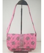 Vera Bradley Flamago Pink Small Flap Front Purse Shoulder Bag Cotton Qui... - €26,57 EUR