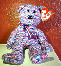 July 4, 2000 Ty Beanie Babies USA Bear Red White and Blue w/Tags  (9 inch) - £31.69 GBP