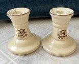 Pfaltzgraff Village Taper Candlestick Candle Holders Pair 3 1/2&quot; Tall - £10.97 GBP