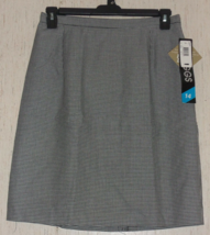 Nwt Womens Briggs New York Black &amp; White Houndstooth Check Skirt Size 14 Usa - £19.83 GBP