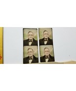 1910s PHOTO BOOTH STRIP Penny FELLA LOOKS LEFT THEN RIGHT Man Glasses Bo... - £6.04 GBP