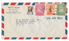 1952 Haiti Airmail Cover Port au Prince to US Sc C52 C55 380 381 - £3.98 GBP