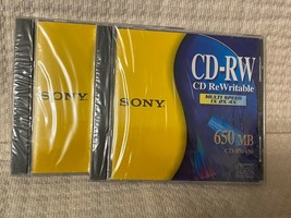 2 Pack Sony CD-RW650. Multi Speed, 1X, 2X, 4X - 650MB Brand New - $4.75