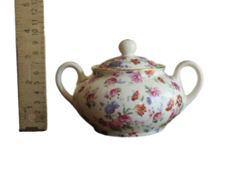 Erphila Dorset Cheery Chintz Sugar Bowl +Lid Vintage China Double Handle... - $534.78 MXN