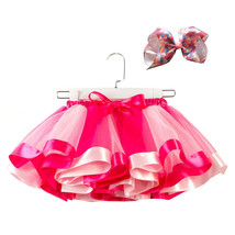 Girls Children toddler Rainbow Colorful Tutu skirt with hair clip_ - £7.99 GBP