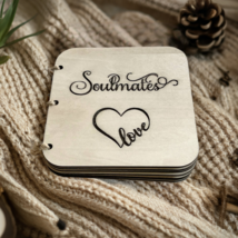 Books Wood Book Gift for Soulmate Anniversary Gift Valentine&#39;s Day Gift Poems - £11.98 GBP