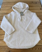 H&amp;M NWT $34.99 Women’s 1/4 Zip Hooded Sherpa Jacket size M White S7 - £19.37 GBP