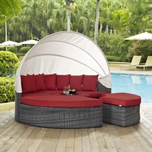 Summon Canopy Outdoor Patio Sunbrella Daybed Canvas Red EEI-1997-GRY-RED - £2,553.44 GBP