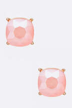 Frosted Pastel Color Stone Stud Earrings - $7.99