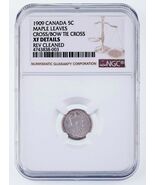 1909 Canadá 5 Centavos Arce Hojas Cruz Sobre Moño Corbata Graded Por NGC... - $110,766.73 MXN