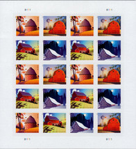 2021 36c History of American Barns, Postcard, Mint Sheet of 20 Scott 554... - $389.84 MXN