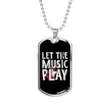 Musician Necklace Let The Music Play White Necklace Stainless Steel or 18k Gold - £37.32 GBP+