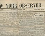 New York Observer Newspaper Volume LXX No 11 March 17, 1892  - £13.95 GBP