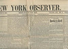 New York Observer Newspaper Volume LXX No 11 March 17, 1892  - £13.96 GBP