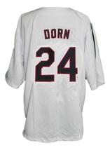 Roger Dorn #24 Major League Movie Button Down Baseball Jersey White Any Size image 2