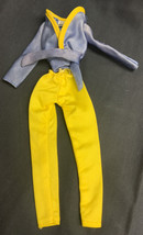 Vintage Barbie Yellow Pants Blue Jacket - £10.06 GBP