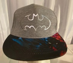 Grey DC Comics Batman Baseball Type Hat With Multi-Color Bill Adjustable - $12.86