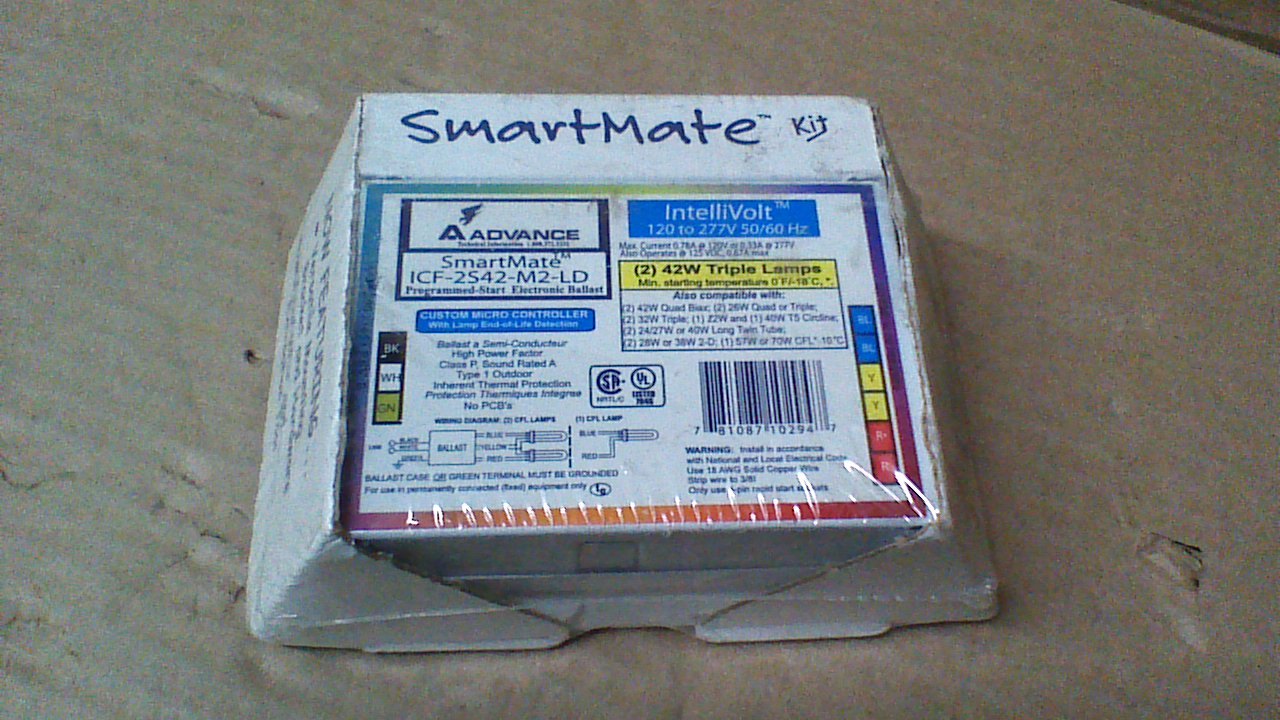 (NIB) ADVANCE ICF-2S42-M2-LD BALLAST / (2) 42W CFL (4 PIN) LAMPS / 120-2... - $6.59