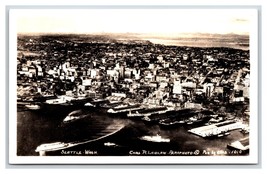 RPPC Aerial View Seattle Waterfront And Cascade Mountains Ellis 1010 Postcard R7 - £3.83 GBP