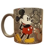 Disney Coffee Mug Mickey Mouse Grey Red inside Ceramic Tea Cup 20 oz - $5.99