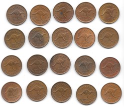 Seltenes UNC Rolle (20) Große Australien 1961 Halb Penny&#39;s ~ Kangaroo - £101.19 GBP
