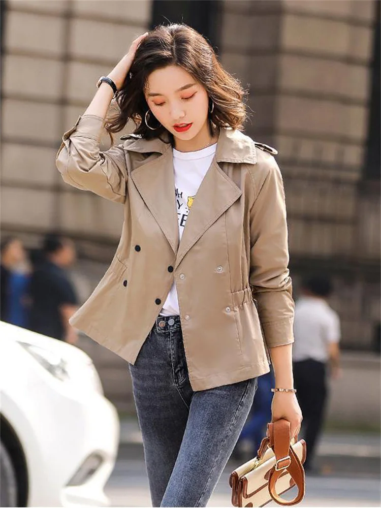 Women Clothing  New Early Spring Fashion  Waist Slim Tops Casual All-match Windb - £142.59 GBP
