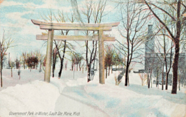 Sault Ste Marie Michigan~Government Park WINTER~1907 Young Lord Rhoades Postcard - £7.09 GBP