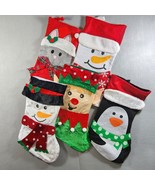 CAT, PENGUIN, ELF &amp; 2 SNOWMEN Christmas Stockings (x5) Greenbrier Int&#39;l-... - $32.05 CAD
