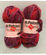 Patons Pirouette Ribbon Ruffle Yarn 3oz 20yds Deep Wine Shimmer Lot of 2... - £10.13 GBP