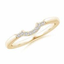 ANGARA Natural Diamond Curved Wedding Band in 14K Gold (Grade-HSI2, 0.06 Ctw) - £373.30 GBP